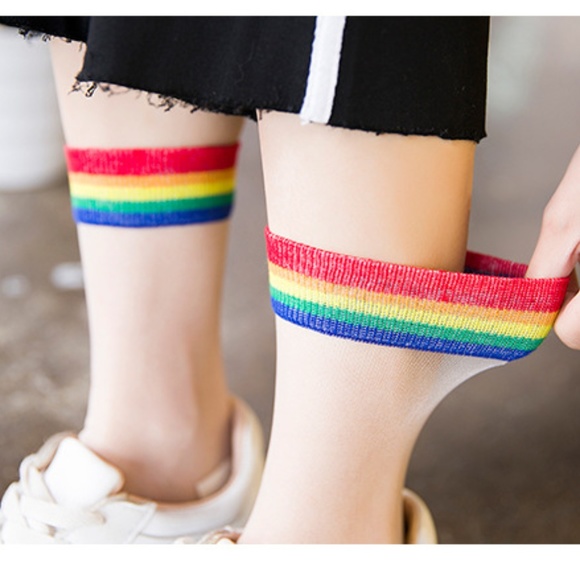 Rainbow Pride Transparent Socks, NEW - Picture 3 of 6